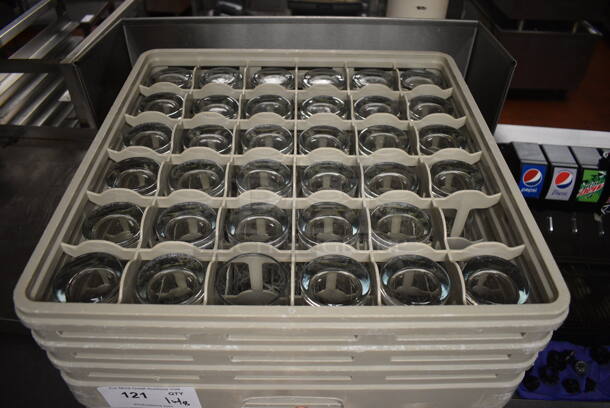 Stainless Steel Commercial Dish Caddy Return w/ 8 Dish Caddies and Approximately 280 Beverage Glasses on Commercial Casters. 24x25x66. 2.75x2.75x5.5. (kitchen) - Image 5 of 7