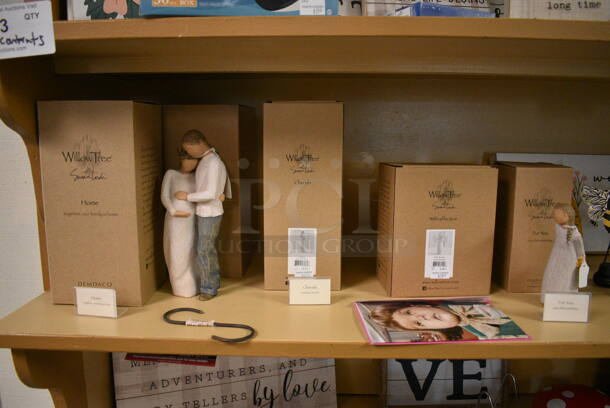 Wooden Shelving Unit w/ Contents Including Signs, Curtains and Figures! BUYER MUST REMOVE. 70x19x85. (garden center) - Image 5 of 7