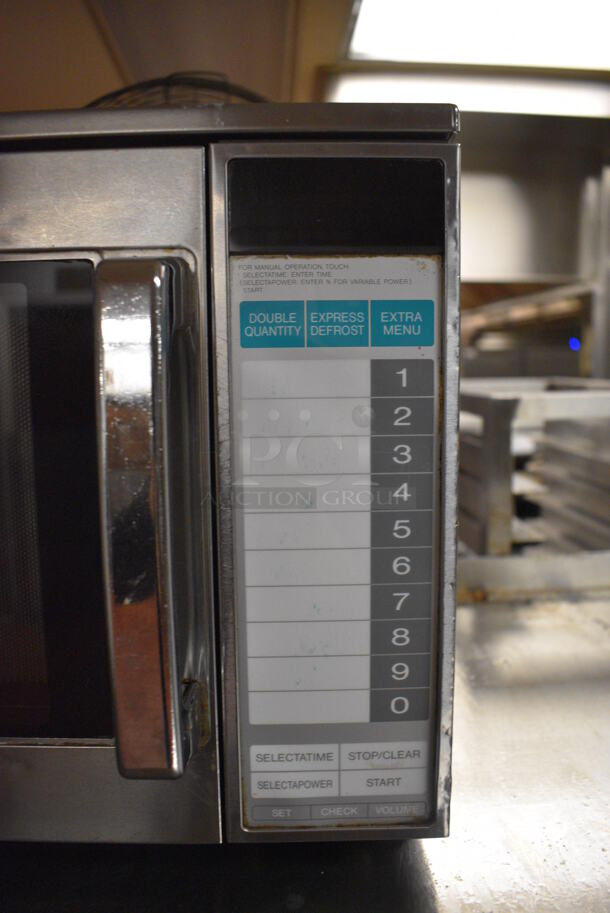 Sharp Model R-22FT Stainless Steel Commercial Microwave Oven. 120 Volts, 1 Phase. 20x16x13. Unit Was In Working Condition When Restaurant Closed. (kitchen) - Image 4 of 6