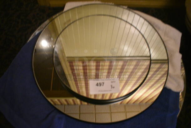 ALL ONE MONEY! Lot of 3 Round Mirrors! Includes 28x28x2. (main dining room)