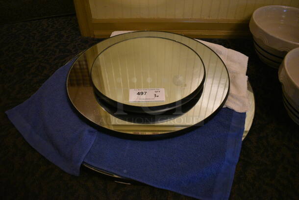 ALL ONE MONEY! Lot of 3 Round Mirrors! Includes 28x28x2. (main dining room) - Image 2 of 4