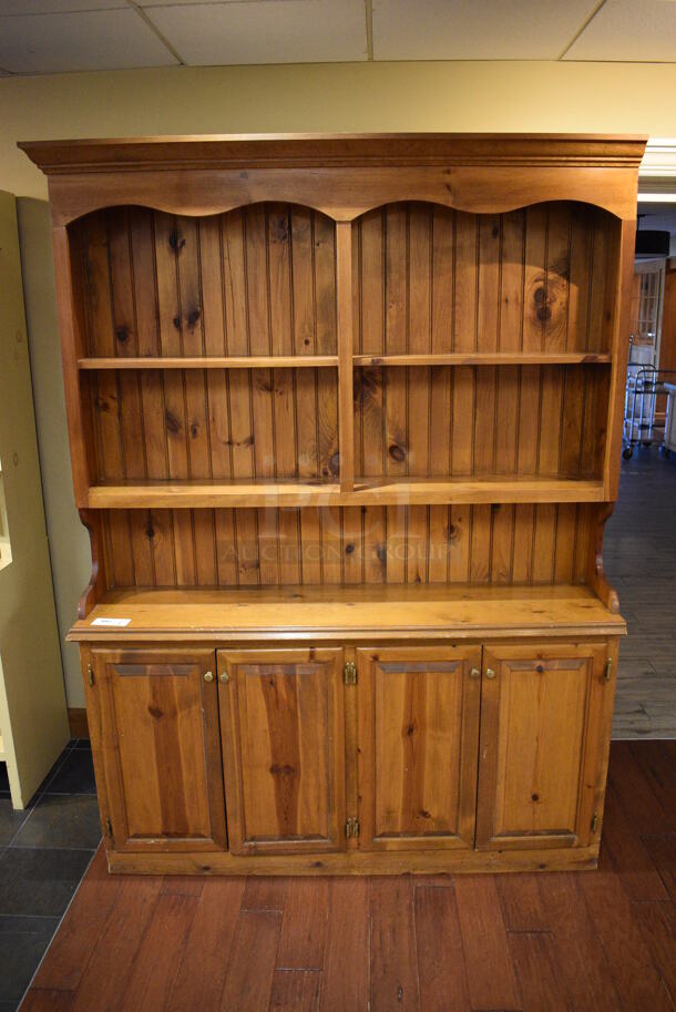 Wooden Cabinet w/ 4 Doors. 61x15x84. (gift shop) - Image 1 of 6