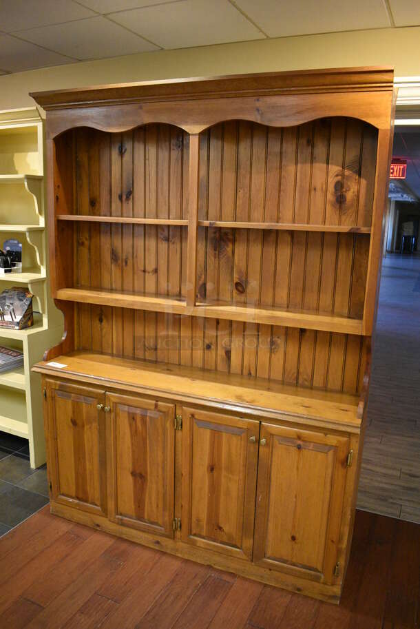 Wooden Cabinet w/ 4 Doors. 61x15x84. (gift shop) - Image 2 of 6