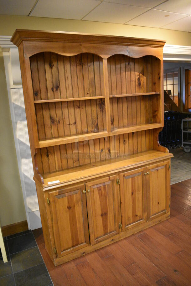 Wooden Cabinet w/ 4 Doors. 61x15x84. (gift shop) - Image 3 of 6