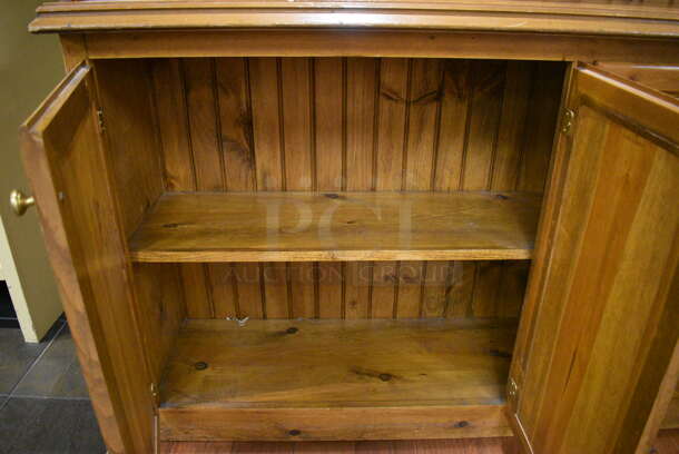 Wooden Cabinet w/ 4 Doors. 61x15x84. (gift shop) - Image 5 of 6