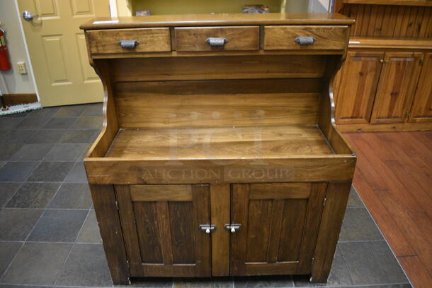 Wooden Cabinet w/ 3 Drawer and 2 Doors. 43x20x48. (gift shop) - Image 1 of 4
