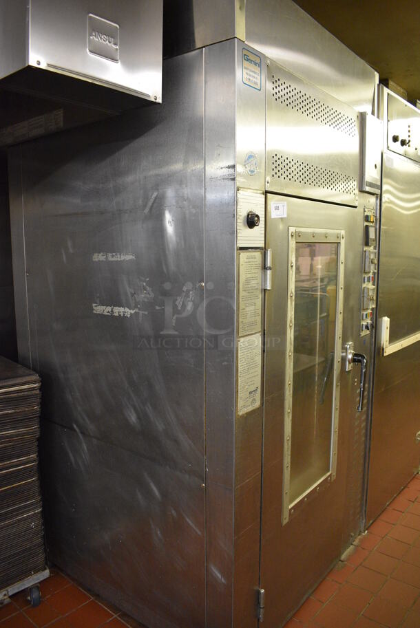 Gemini Model 1000 LTG Stainless Steel Commercial Floor Style Natural Gas Powered Single Door Roll In Rack Steam Oven w/ Metal Pan Transport Rack. 143,000 BTU. 47.5x50x93. Unit Was In Working Condition When Restaurant Closed. (bakery kitchen) - Image 8 of 8