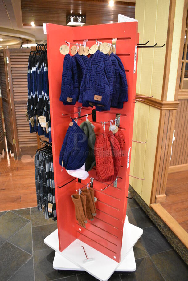 Wooden Rack w/ Contents Including Scarves. 24x24x65. (gift shop) - Image 2 of 4
