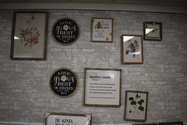 ALL ONE MONEY! Lot of Various Pictures and Black Wooden Bench! Includes Motivational Quotes, Landscapes. BUYER MUST REMOVE. (garden center) - Image 7 of 8