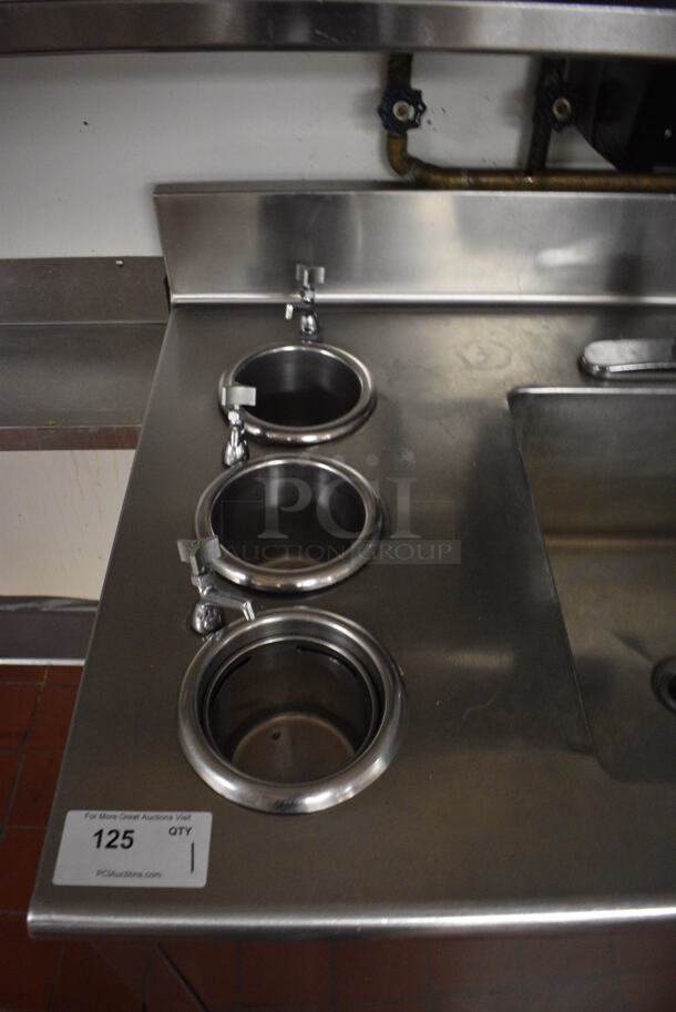 Stainless Steel Commercial Single Bay Sink w/ 3 Scooper Wells and Faucet. 36x30x42. Bay 18x18x10. (kitchen) - Image 3 of 5