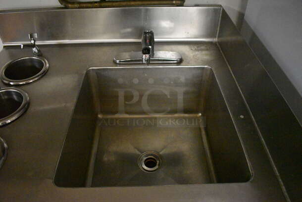 Stainless Steel Commercial Single Bay Sink w/ 3 Scooper Wells and Faucet. 36x30x42. Bay 18x18x10. (kitchen) - Image 4 of 5