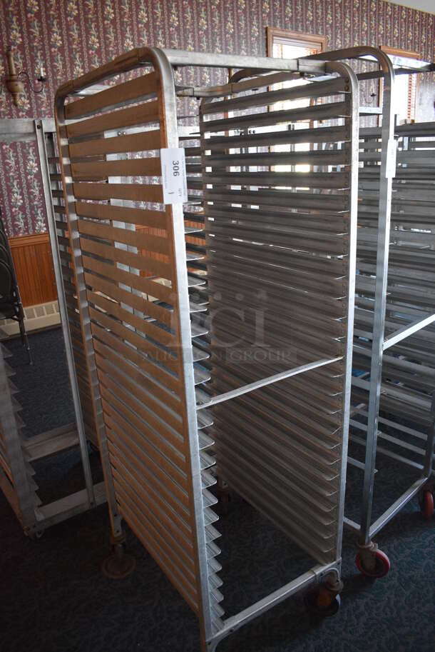 Metal Commercial Pan Transport Rack on Commercial Casters. 20.5x27x67. (sunroom dining room) - Image 2 of 4