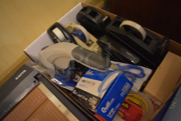 ALL ONE MONEY! Lot of Various Items Including Paper Cutter, Paper, Staplers, Hole Puncher and Tape Dispensers. (main dining room)  - Image 4 of 4