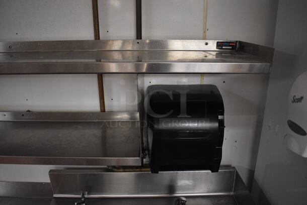 Stainless Steel Wall Mount 2 Tier Shelf. BUYER MUST REMOVE. 81x12x15. (kitchen) - Image 3 of 4
