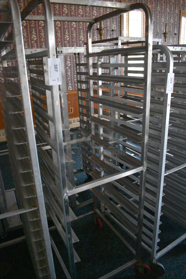 Metal Commercial Pan Transport Rack on Commercial Casters. 20.5x26x70. (sunroom dining room) - Image 2 of 4