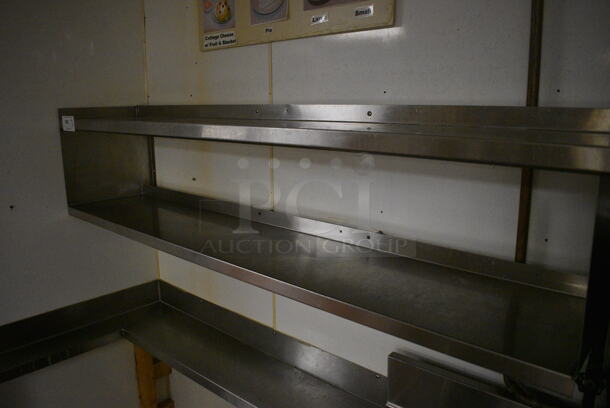 Stainless Steel Wall Mount 2 Tier Shelf. BUYER MUST REMOVE. 81x12x15. (kitchen) - Image 4 of 4
