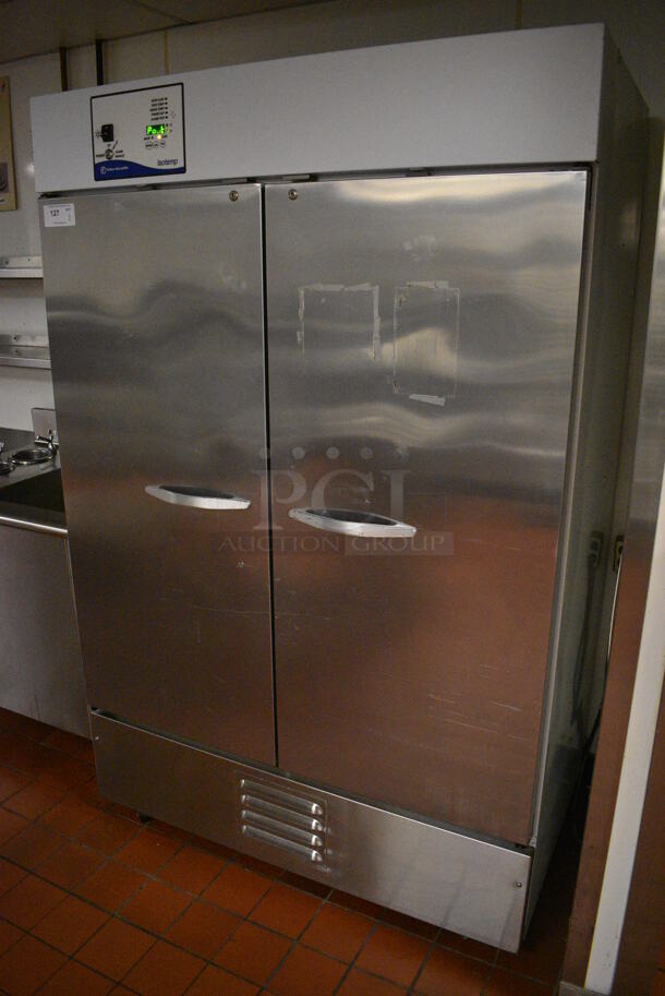 Fisher Scientific Model MR49PA-SAEE-FS Stainless Steel Commercial Cooler w/ Metal Racks on Commercial Casters. 115 Volts, 1 Phase. 52x32x81. Unit Was In Working Condition When Restaurant Closed. (kitchen) - Image 2 of 8