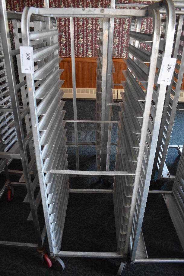 Metal Commercial Pan Transport Rack on Commercial Casters. 20.5x26x62. (sunroom dining room) - Image 1 of 4