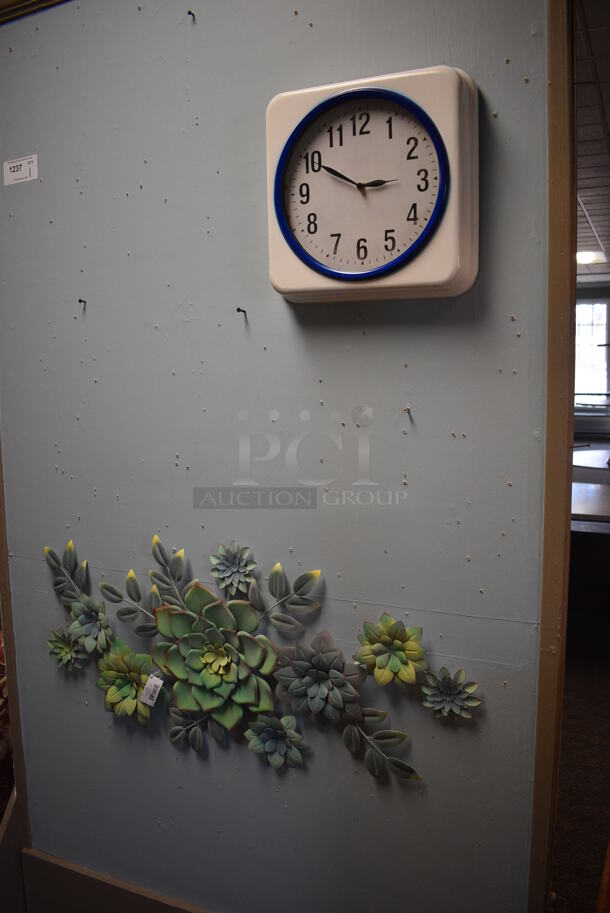 Wooden Stand w/ Clock. 51x23x85. (garden center) - Image 3 of 4