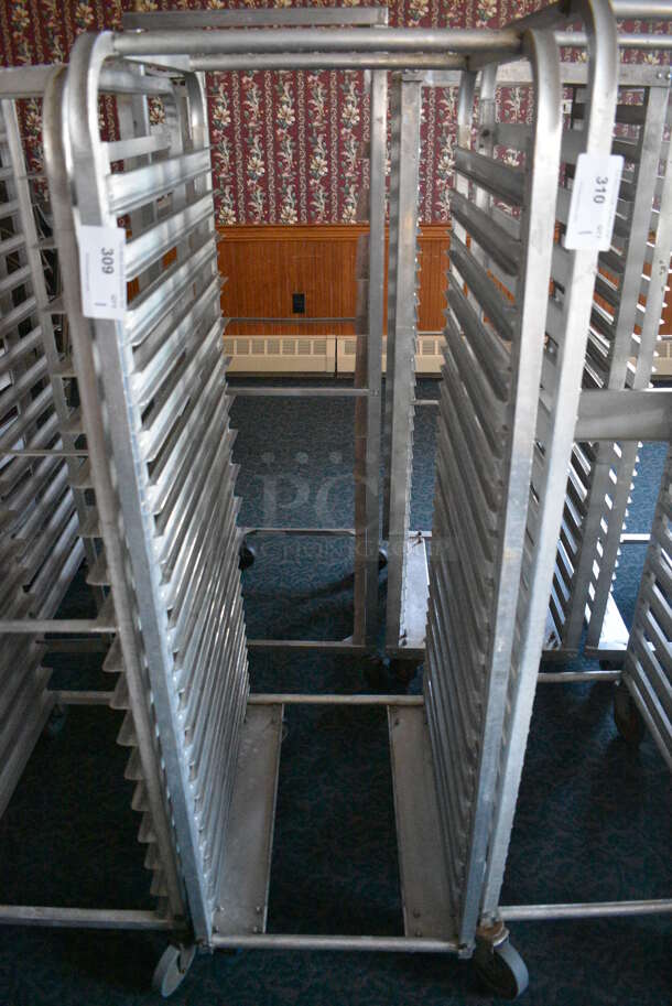 Metal Commercial Pan Transport Rack on Commercial Casters. 20.5x28x63. (sunroom dining room) - Image 1 of 4