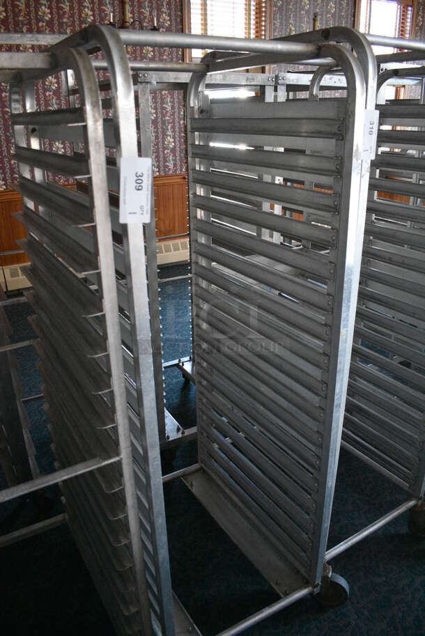 Metal Commercial Pan Transport Rack on Commercial Casters. 20.5x28x63. (sunroom dining room) - Image 2 of 4