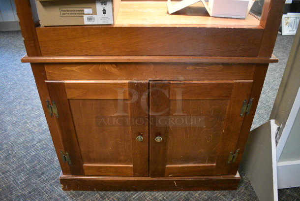 Wooden Cabinet w/ Glass Shelf and 2 Doors. 39x21x80. (garden center) - Image 4 of 6