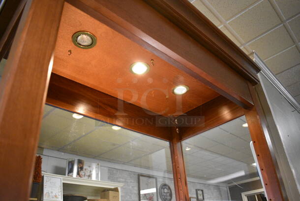 Wooden Cabinet w/ Glass Shelf and 2 Doors. 39x21x80. (garden center) - Image 6 of 6