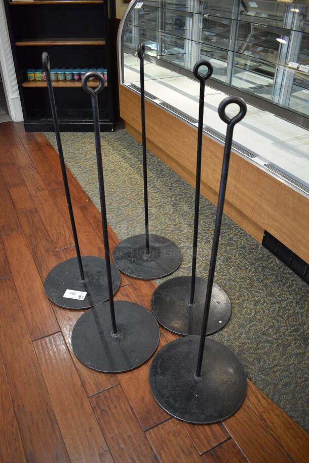 5 Black Metal Floor Style Stanchions. 15x15x41. 5 Times Your Bid! (gift shop) - Image 2 of 3
