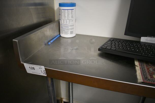 Stainless Steel Commercial Table w/ Back Splash and Under Shelf. Does Not Include Contents. 18x30x38. (kitchen - soda box room) - Image 3 of 3