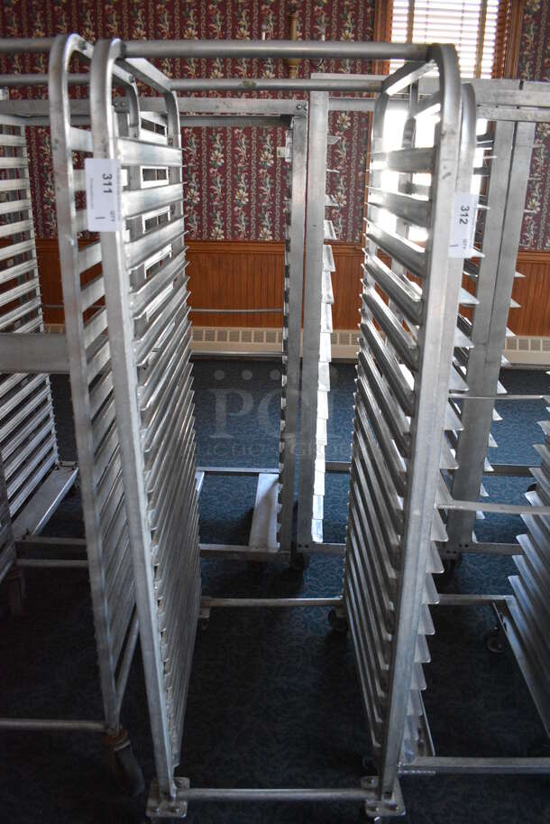 Metal Commercial Pan Transport Rack on Commercial Casters. 20.5x28x63.5. (sunroom dining room) - Image 1 of 4