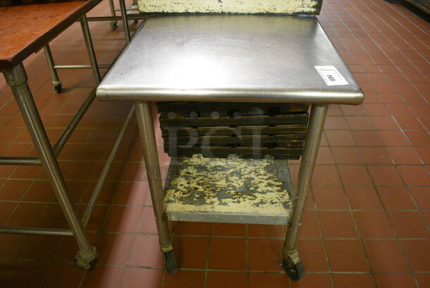 Stainless Steel Commercial Table w/ Metal Under Shelf on Commercial Casters. Does Not Include Contents. 48x24x32. (bakery kitchen) - Image 2 of 3