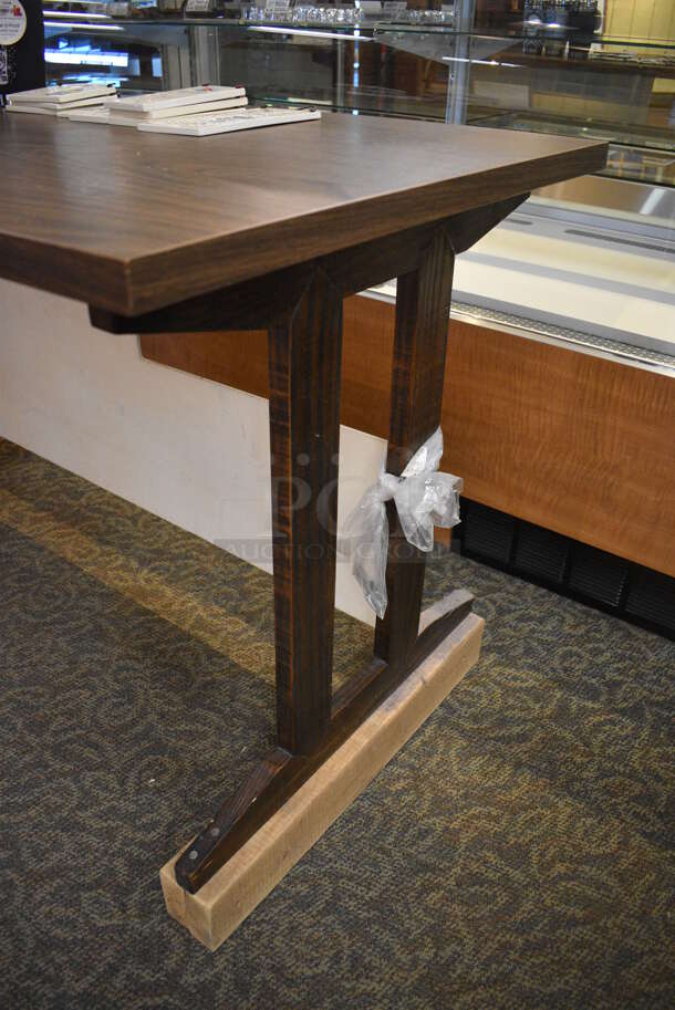 Wood Pattern Table w/ Contents Including Cups and Signs. 54x26x30. (gift shop) - Image 5 of 6