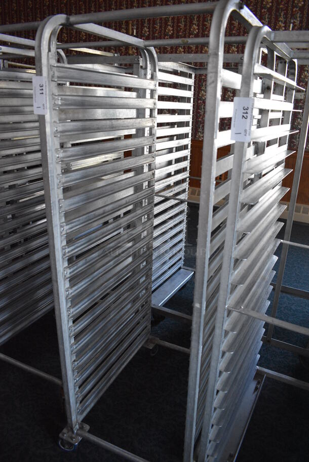 Metal Commercial Pan Transport Rack on Commercial Casters. 20.5x28x63.5. (sunroom dining room) - Image 3 of 4
