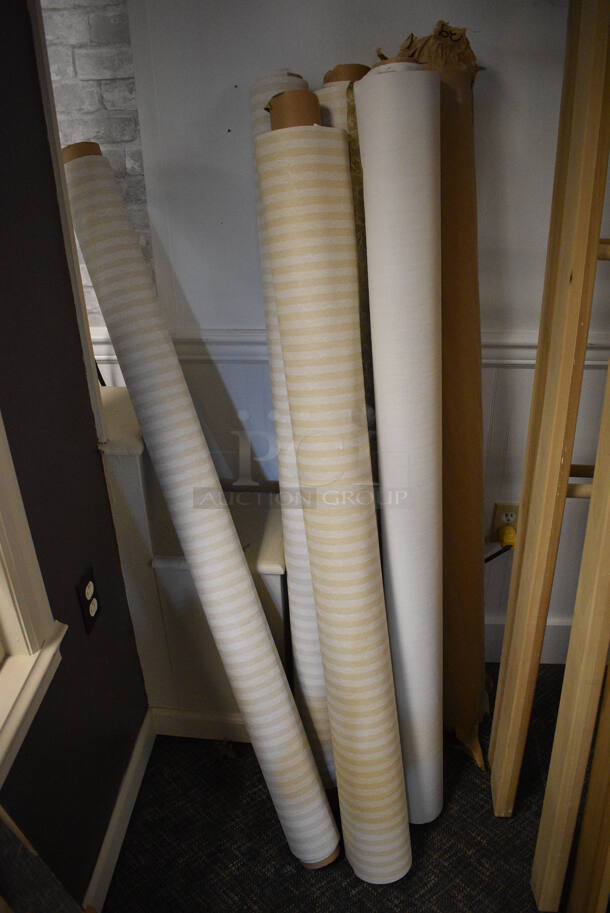 ALL ONE MONEY! Lot of Wooden Ladders and Rolls of Fabric! (garden center) - Image 4 of 5