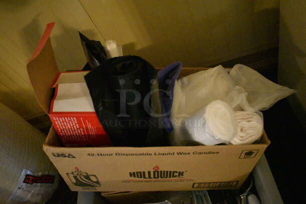 ALL ONE MONEY! Lot of Various Items Including Trash Bags, Utensils and Gray Bus Bin! 22x17x5. (main dining room) - Image 3 of 4