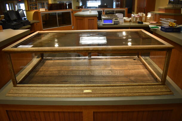 Wooden Dry Display Case Merchandiser. 48x27.5x13.5. (gift shop)