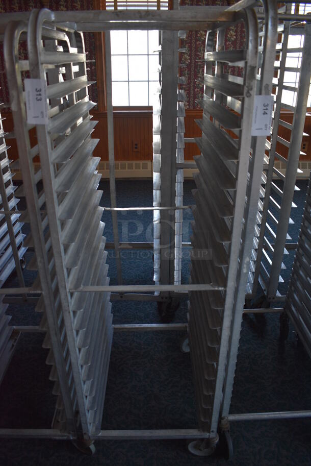 Metal Commercial Pan Transport Rack on Commercial Casters. 20.5x26x63. (sunroom dining room) - Image 1 of 4