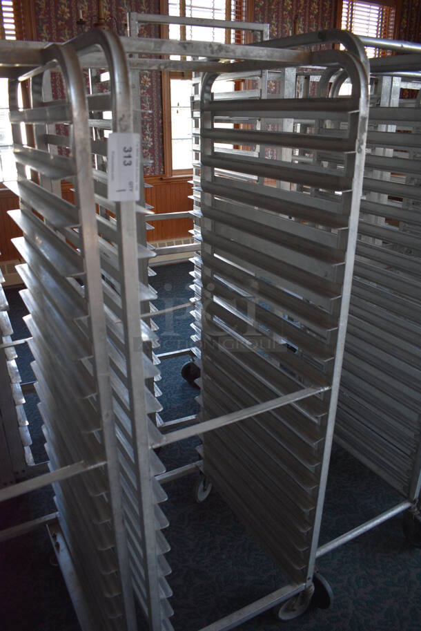 Metal Commercial Pan Transport Rack on Commercial Casters. 20.5x26x63. (sunroom dining room) - Image 2 of 4