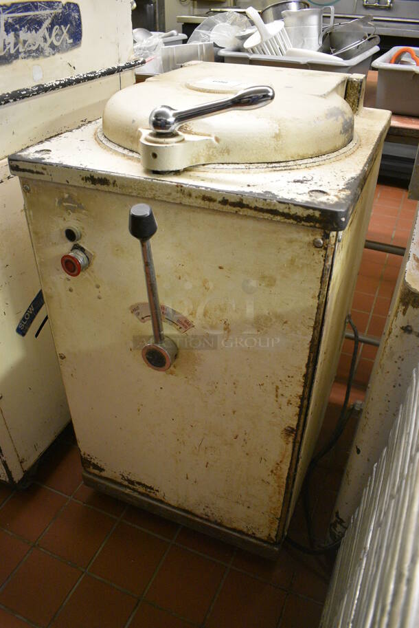 Model D-20 Metal Commercial Floor Style Dough Divider on Commercial Casters. Divides Into 20 Pieces. 220 Volts, 3 Phase. 22x30x42. Unit Was In Working Condition When Restaurant Closed.  (bakery kitchen) - Image 2 of 9