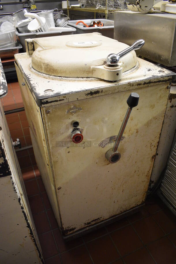 Model D-20 Metal Commercial Floor Style Dough Divider on Commercial Casters. Divides Into 20 Pieces. 220 Volts, 3 Phase. 22x30x42. Unit Was In Working Condition When Restaurant Closed.  (bakery kitchen) - Image 3 of 9