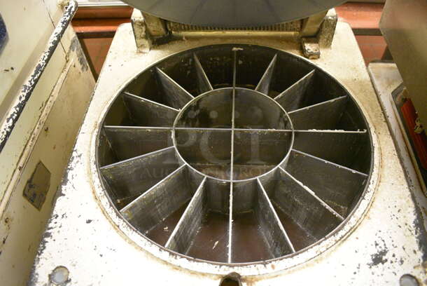Model D-20 Metal Commercial Floor Style Dough Divider on Commercial Casters. Divides Into 20 Pieces. 220 Volts, 3 Phase. 22x30x42. Unit Was In Working Condition When Restaurant Closed.  (bakery kitchen) - Image 5 of 9
