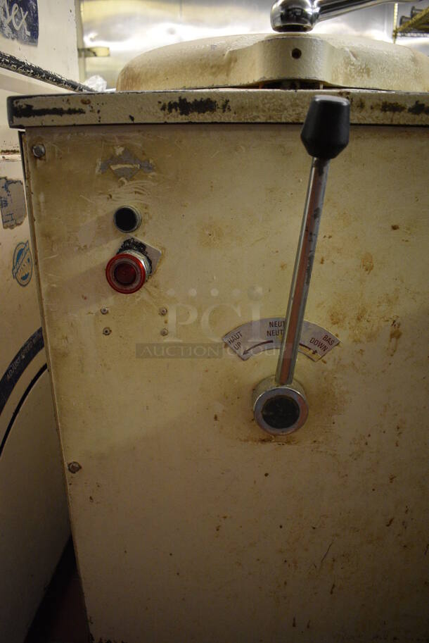 Model D-20 Metal Commercial Floor Style Dough Divider on Commercial Casters. Divides Into 20 Pieces. 220 Volts, 3 Phase. 22x30x42. Unit Was In Working Condition When Restaurant Closed.  (bakery kitchen) - Image 7 of 9