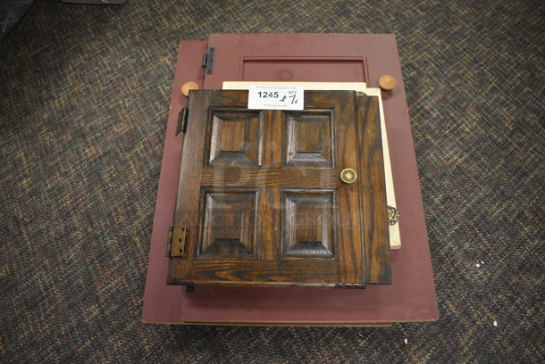 ALL ONE MONEY! Lot of 7 Various Wooden Doors! Includes 14x1x14. (garden center)