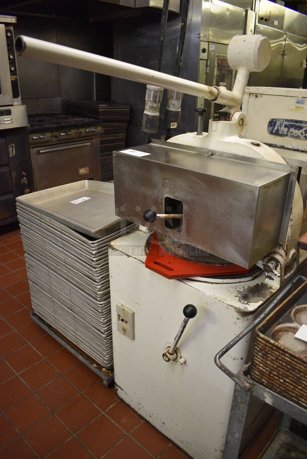 Bertrand Model P3U Metal Commercial Floor Style Dough Divider. Divides Into 36 Balls. 220 Volts, 3 Phase. 22x30x42. Unit Was In Working Condition When Restaurant Closed. (bakery kitchen) - Image 3 of 10