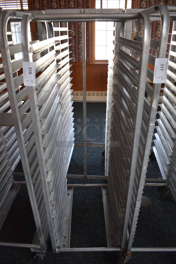 Metal Commercial Pan Transport Rack on Commercial Casters. 20.5x28x63.5. (sunroom dining room) - Image 1 of 4