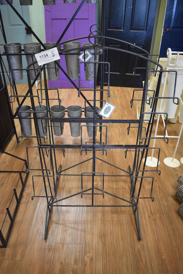 2 Black Metal Racks. 30x14x48. 2 Times Your Bid! (garden center)