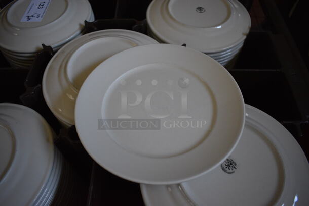 Brown Poly Portable Dish Cart w/ White Ceramic Plates on Commercial Casters. 30.5x27x32. 9.75x9.75x1. (kitchen hallway) - Image 5 of 7