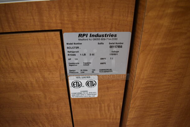RPI Industries Model SCLC72R Metal Commercial Floor Style Chocolate Display Case Merchandiser. 115 Volts, 1 Phase. 72x30x50. Unit Was In Working Condition When Restaurant Closed. (gift shop) - Image 6 of 7