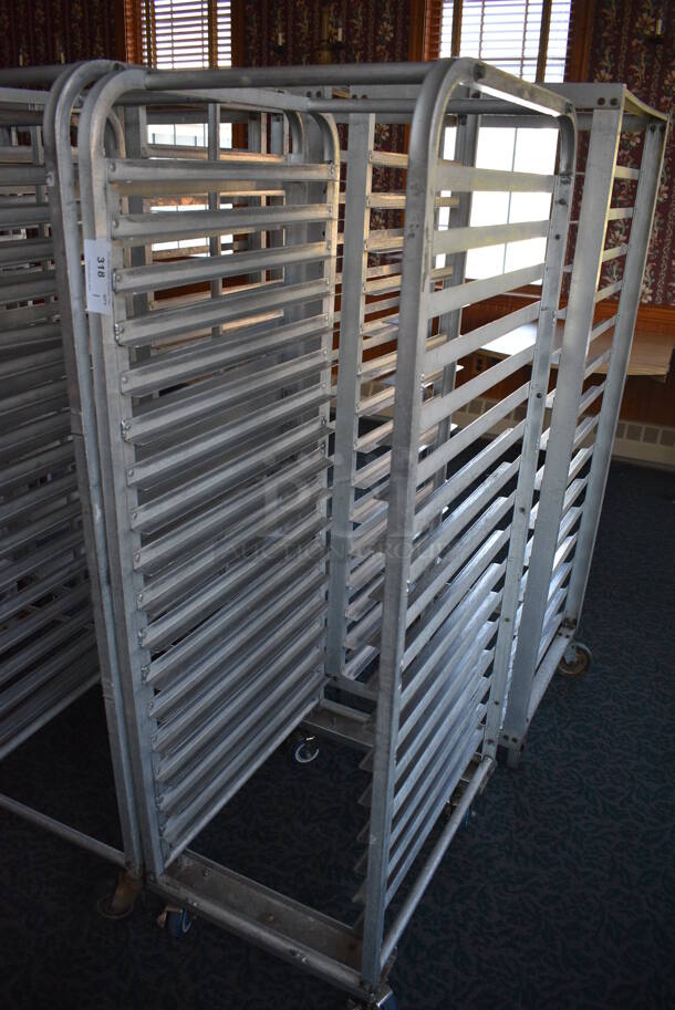 Metal Commercial Pan Transport Rack on Commercial Casters. 20.5x28x64. (sunroom dining room) - Image 2 of 4