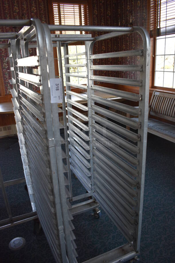 Metal Commercial Pan Transport Rack on Commercial Casters. 20.5x28x64. (sunroom dining room) - Image 3 of 4